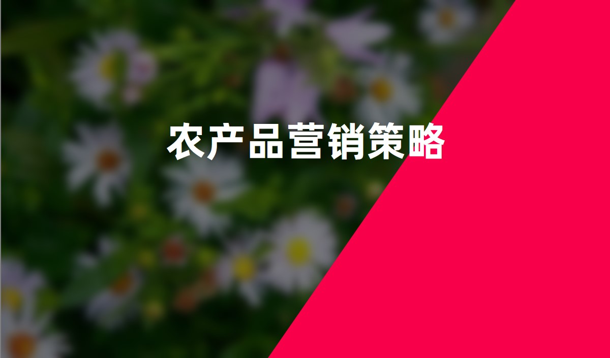 農產品營銷策略