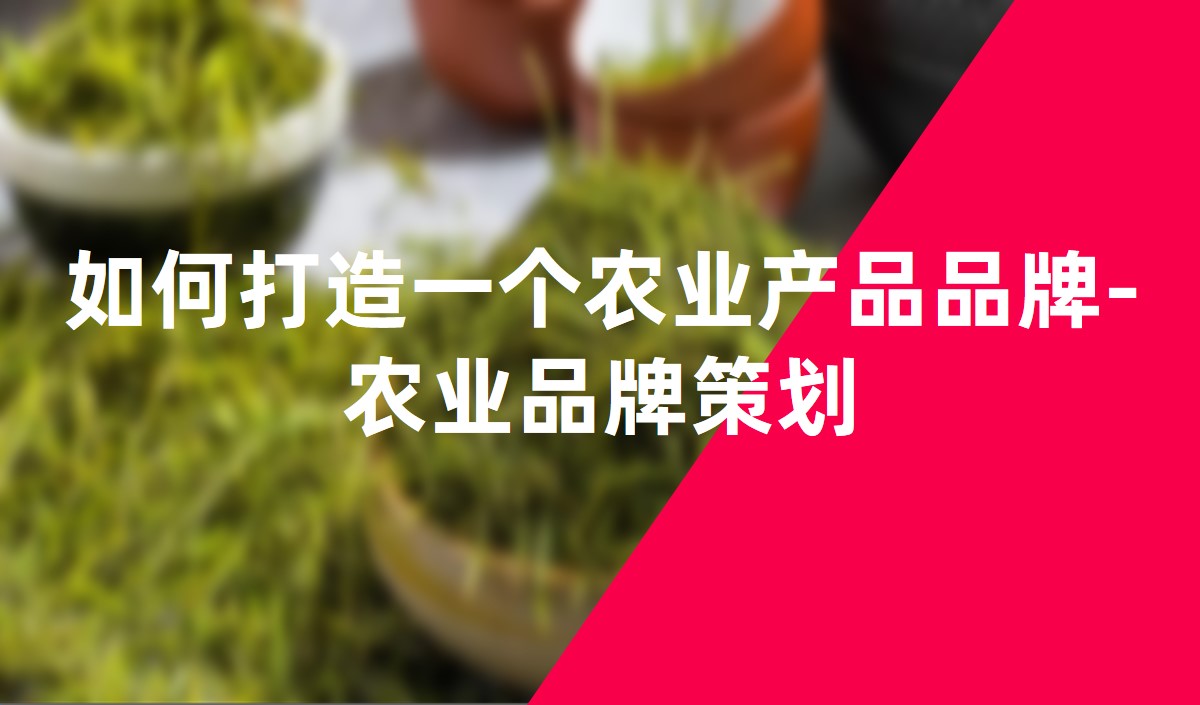 如何打造一個農業產品品牌-農業品牌策劃
