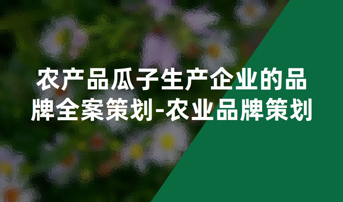 農產品瓜子生產企業的品牌全案策劃-農業品牌策劃