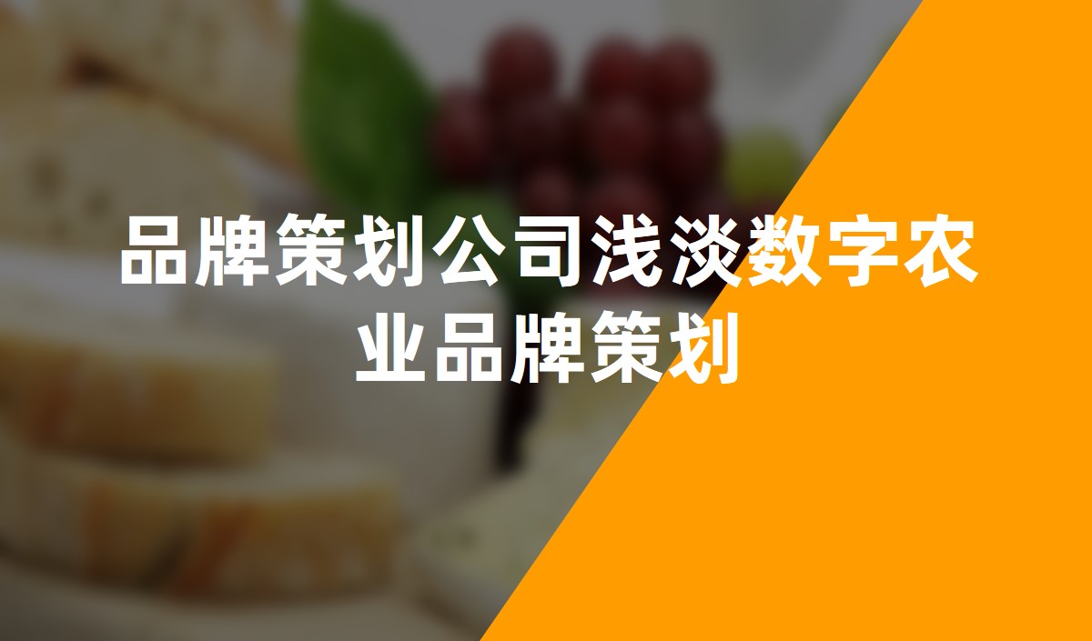 品牌策劃公司淺淡數字農業品牌策劃
