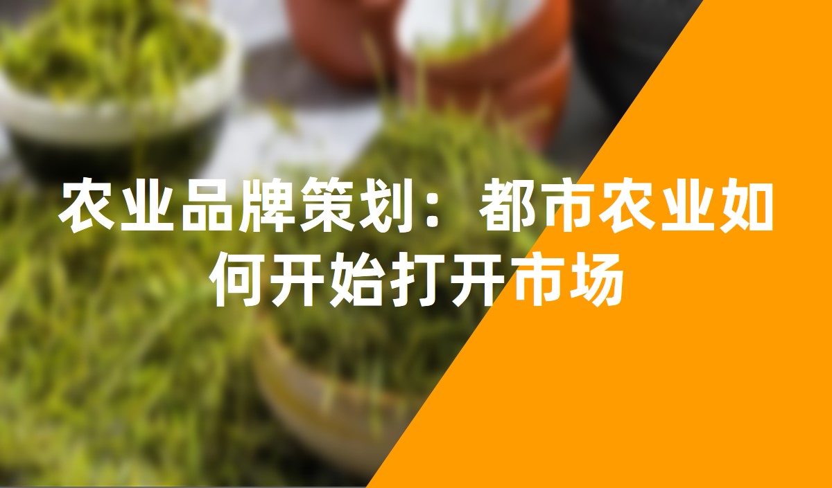 農業品牌策劃：都市農業如何開始打開市場